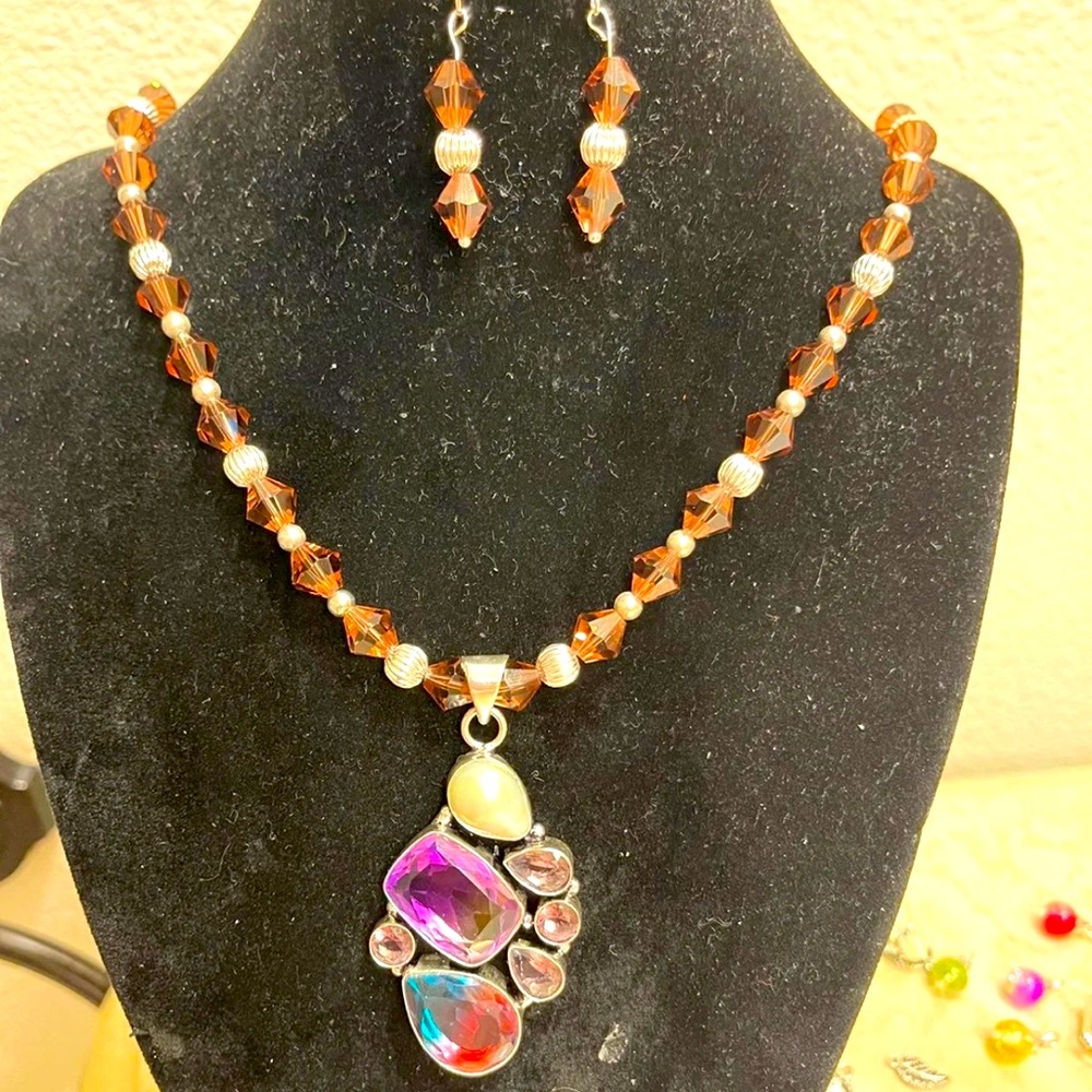 Sterling silver and true stones necklace